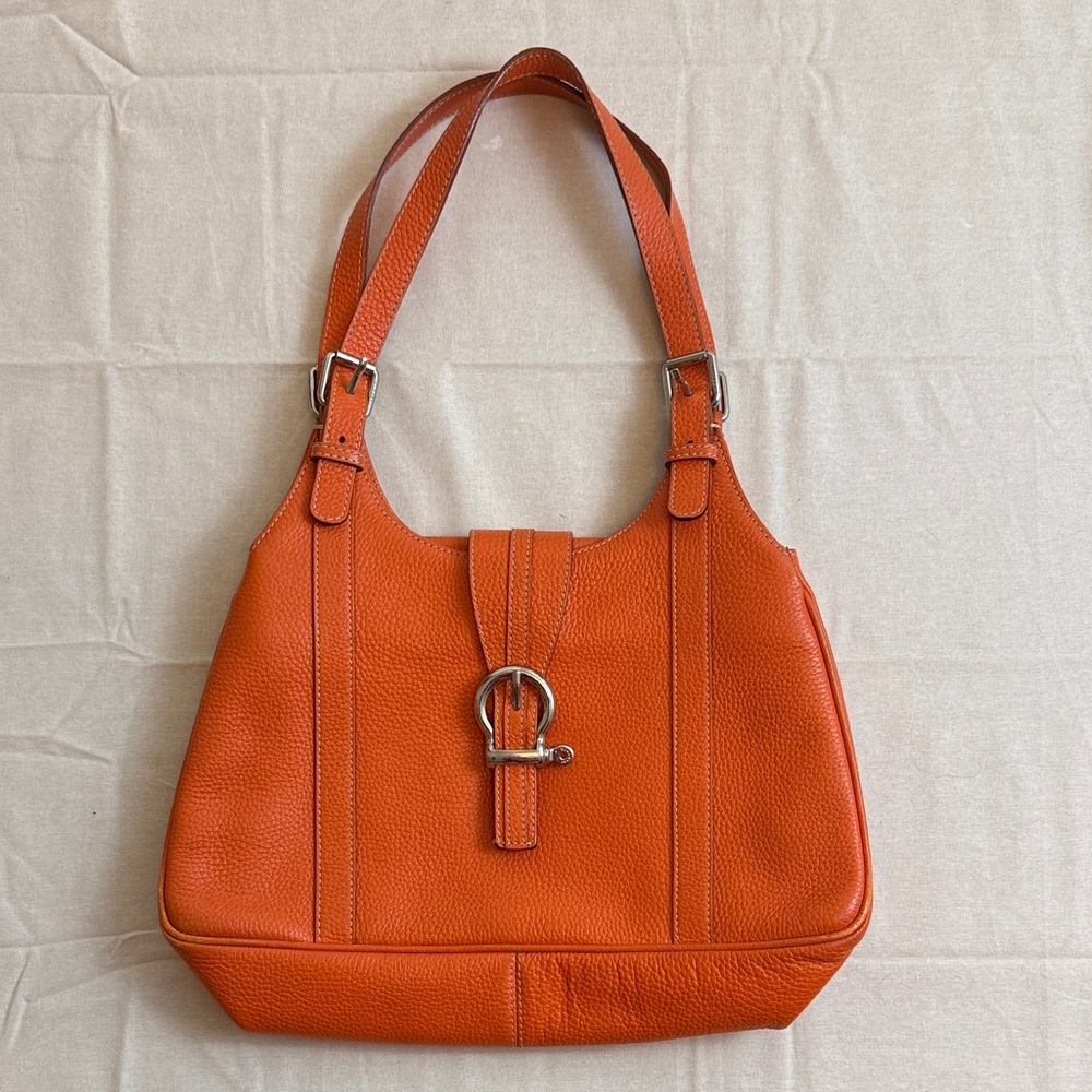 Burberry Pebble Leather Orange‎ Shoulder Bag